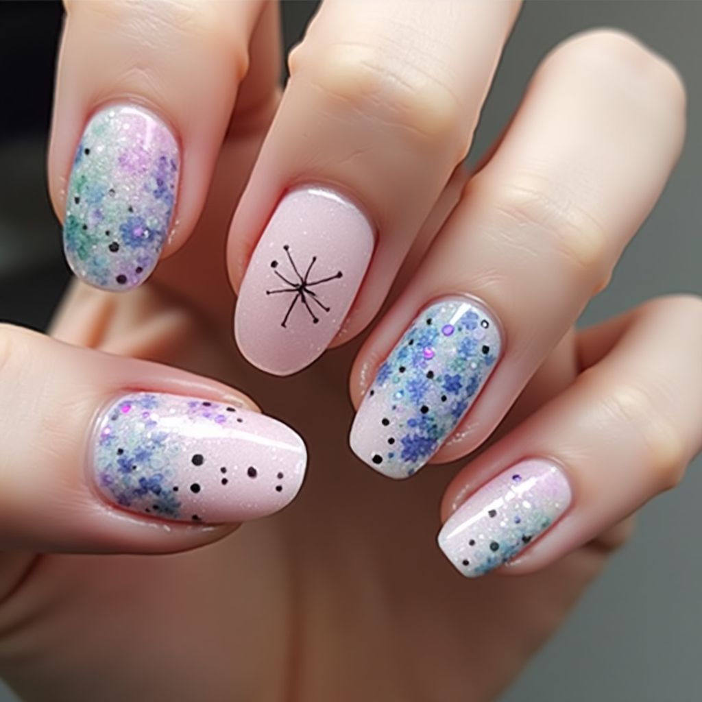 Poly Gel Round Nail Design
