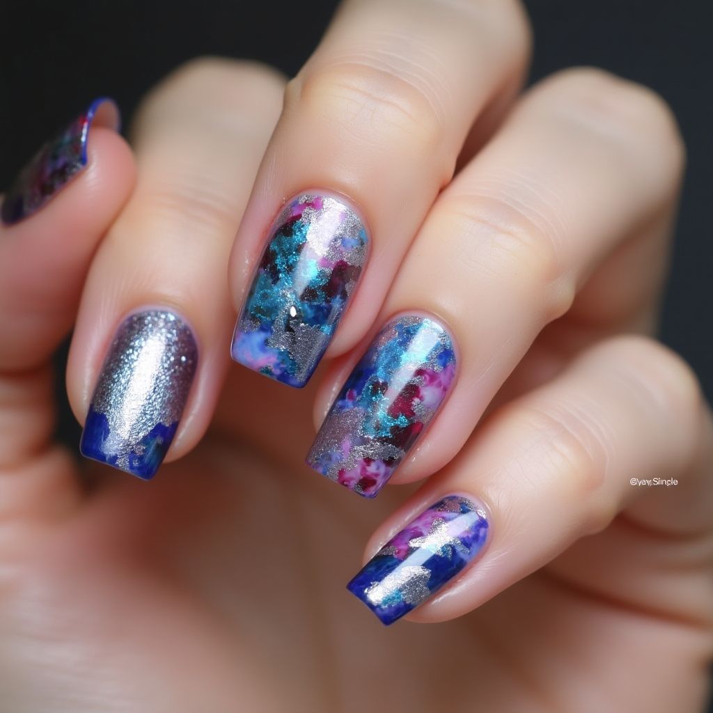 Square Top Coat Nail Design