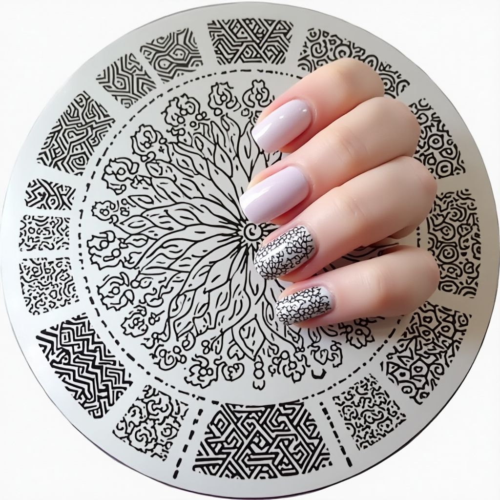 Round Stamping Plates Nail Design