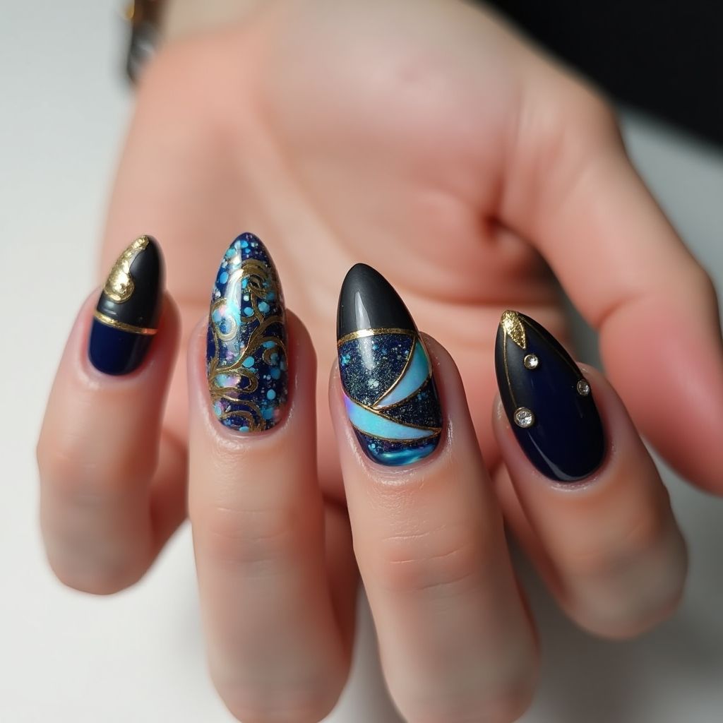 Stiletto Top Coat Nail Design