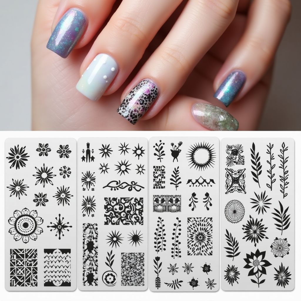 Square Stamping Plates Nail Design