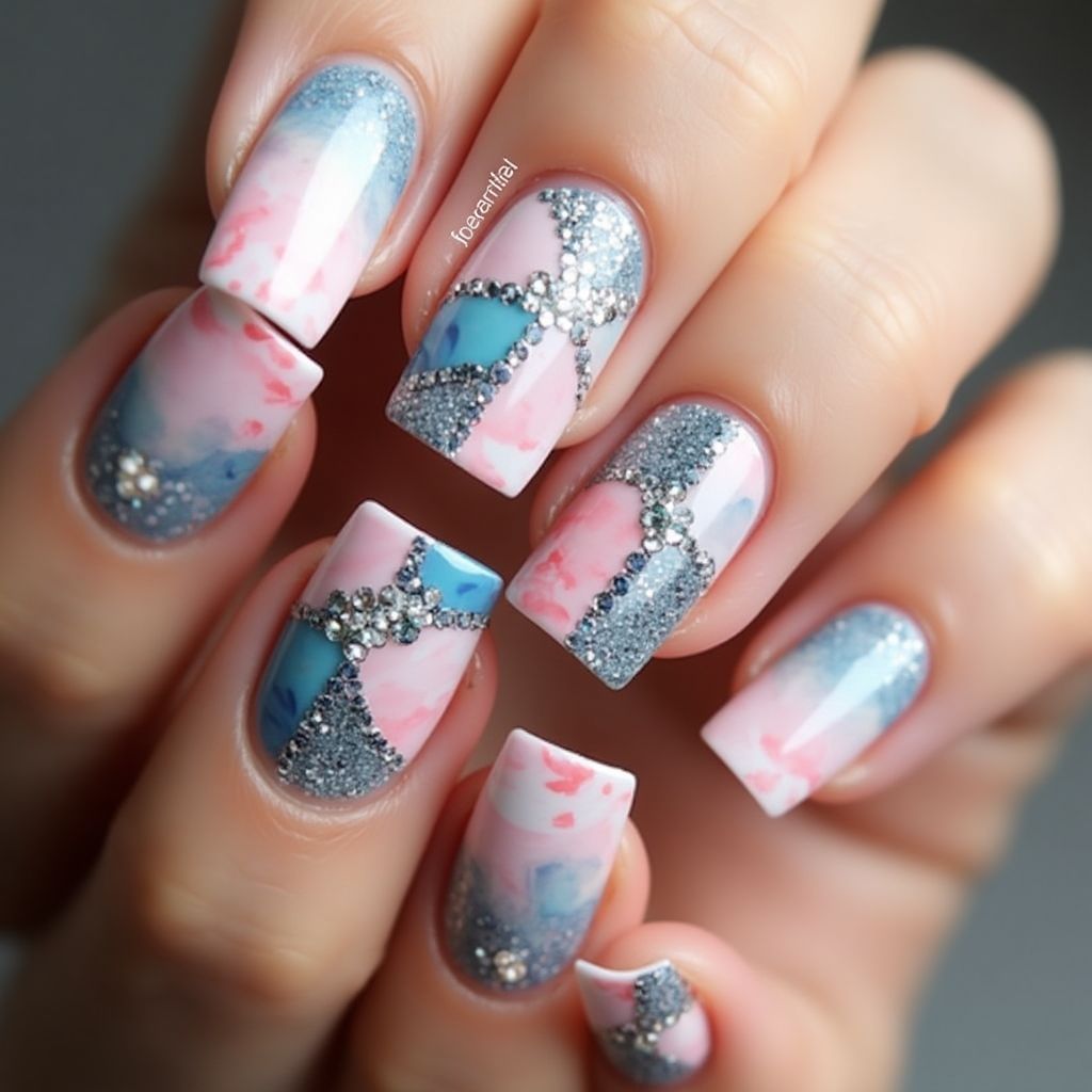 Square Builder Gel Nail Design