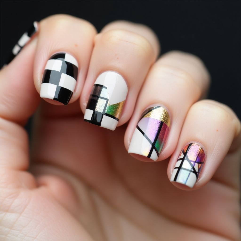Striping Tape Square Nail Design