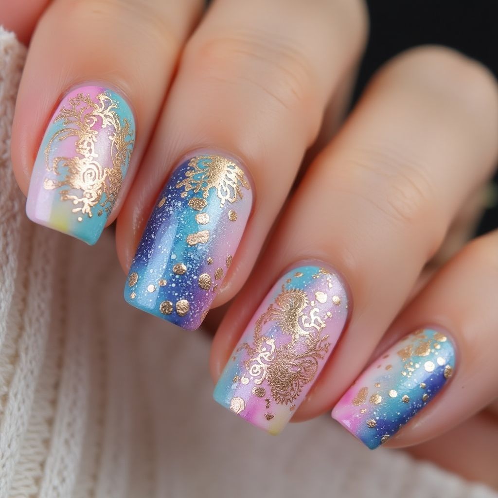 Round Wax Pencils Nail Design