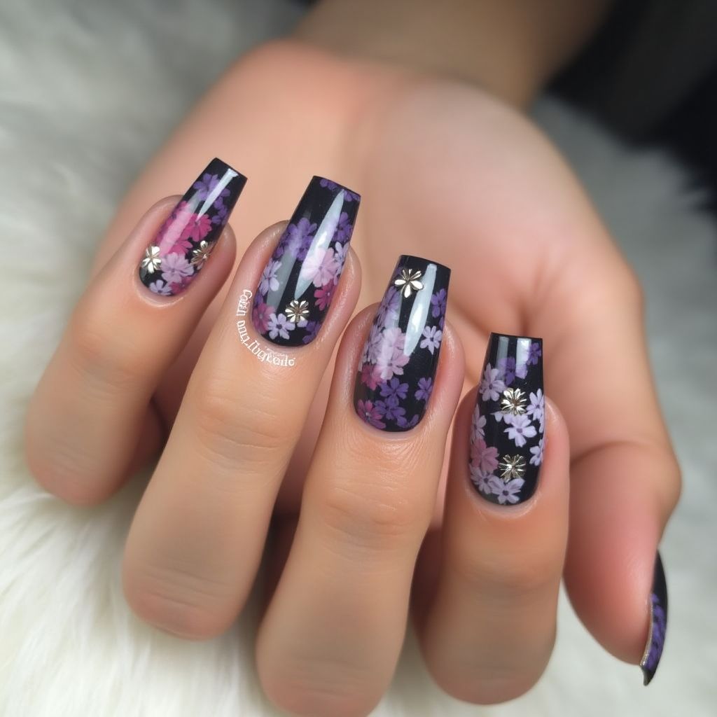 Square Nail Glue Nail Design