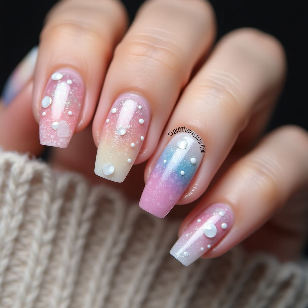 Acrylic Powder Coffin Nail Design
