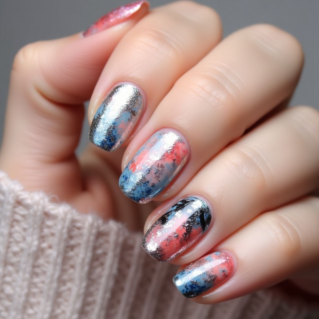 Round Gel Polish Nail Design