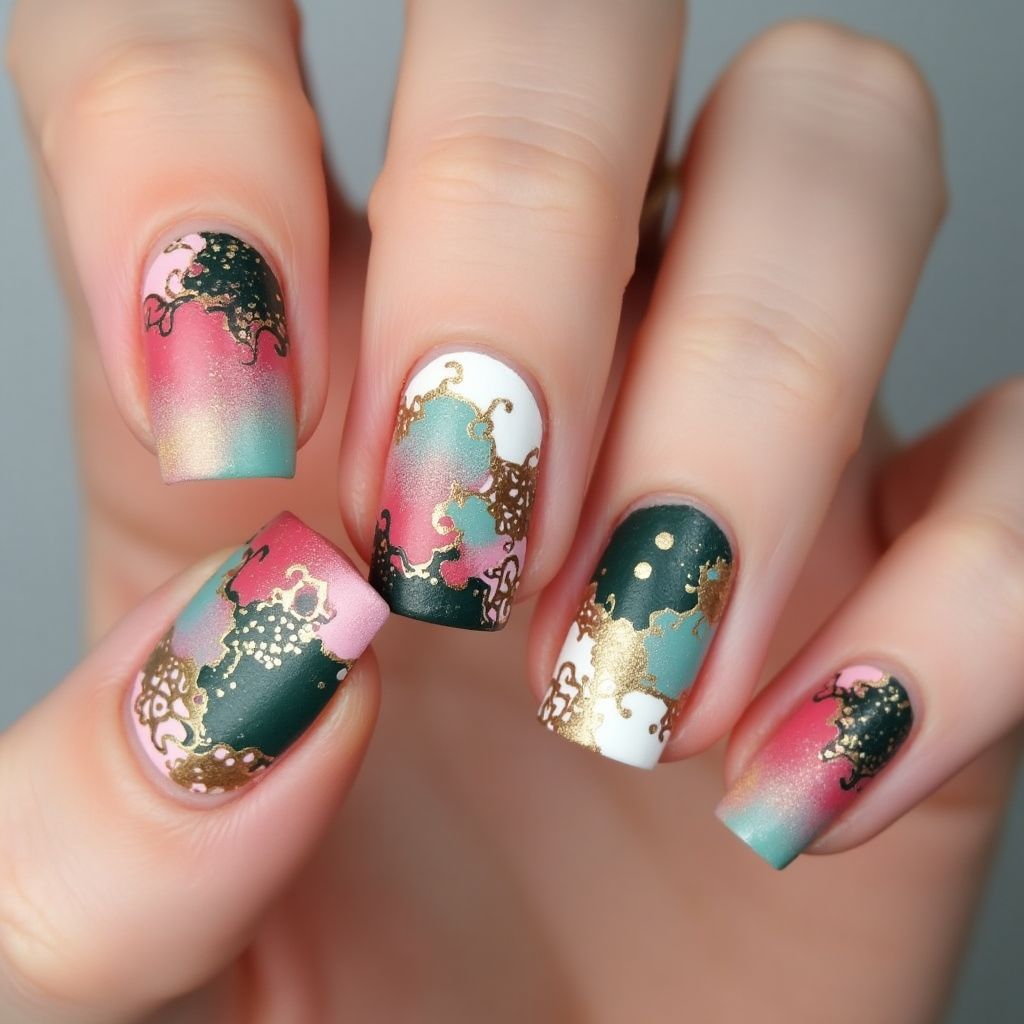 Wax Pencils Square Nail Design