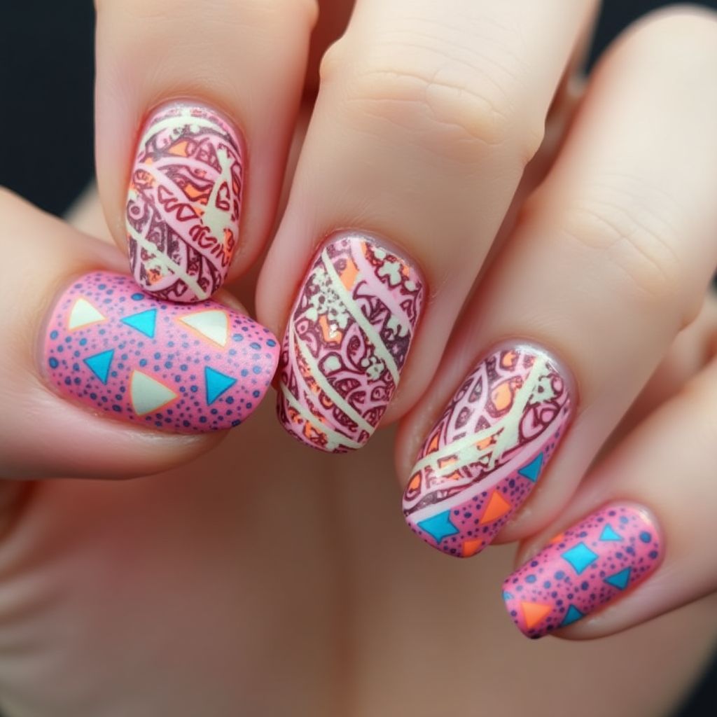 Round Wax Pencils Nail Design