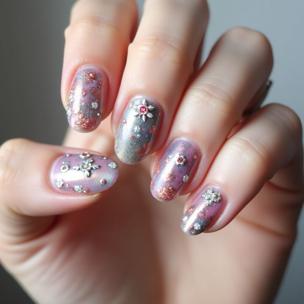 3d Nail Decor Round Nail Design