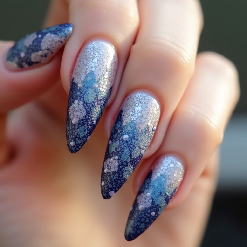 Stiletto Color Changing Polish Nail Design