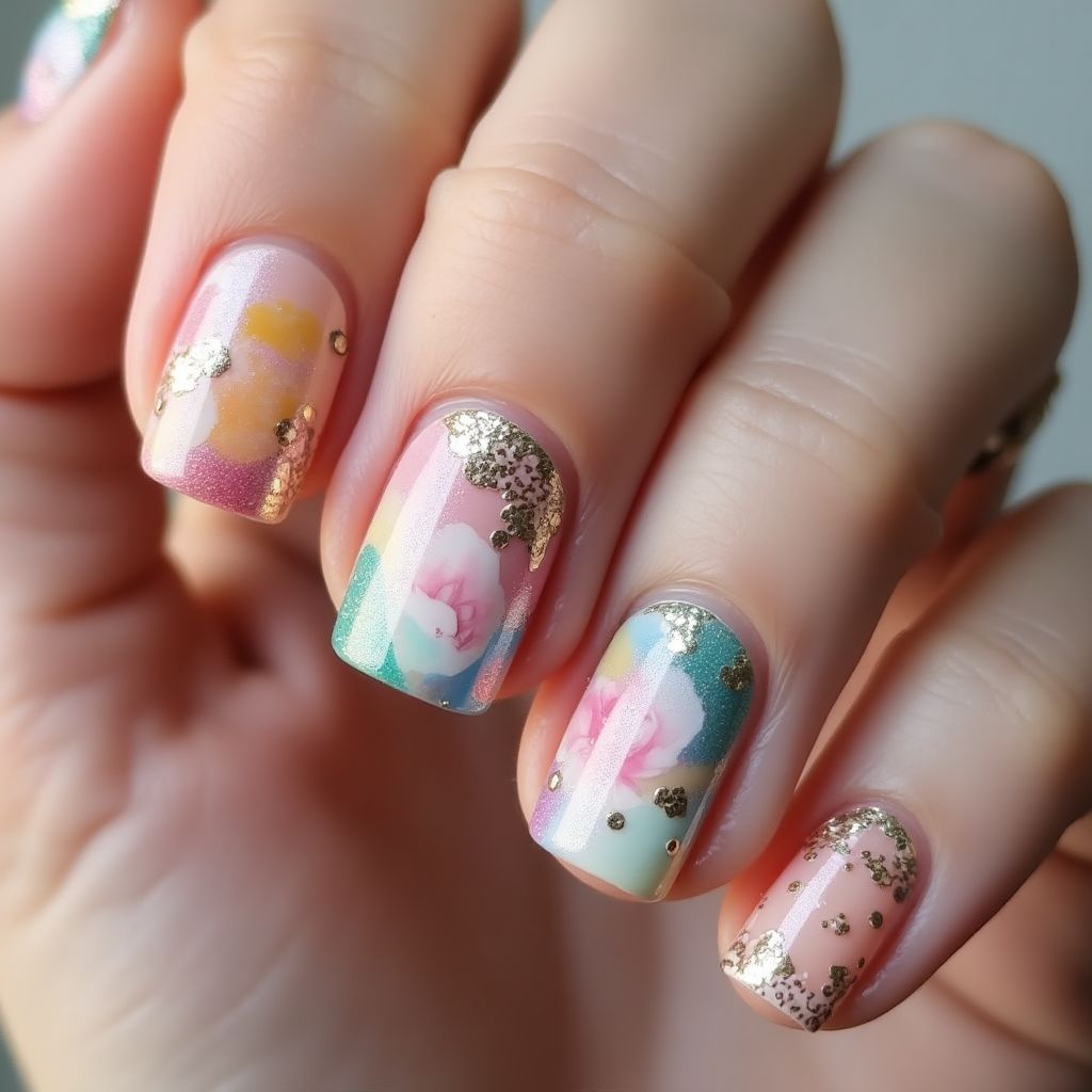 Square Builder Gel Nail Design