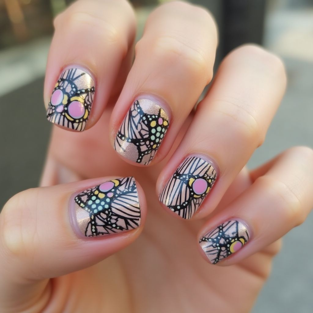 Square Toothpicks Nail Design