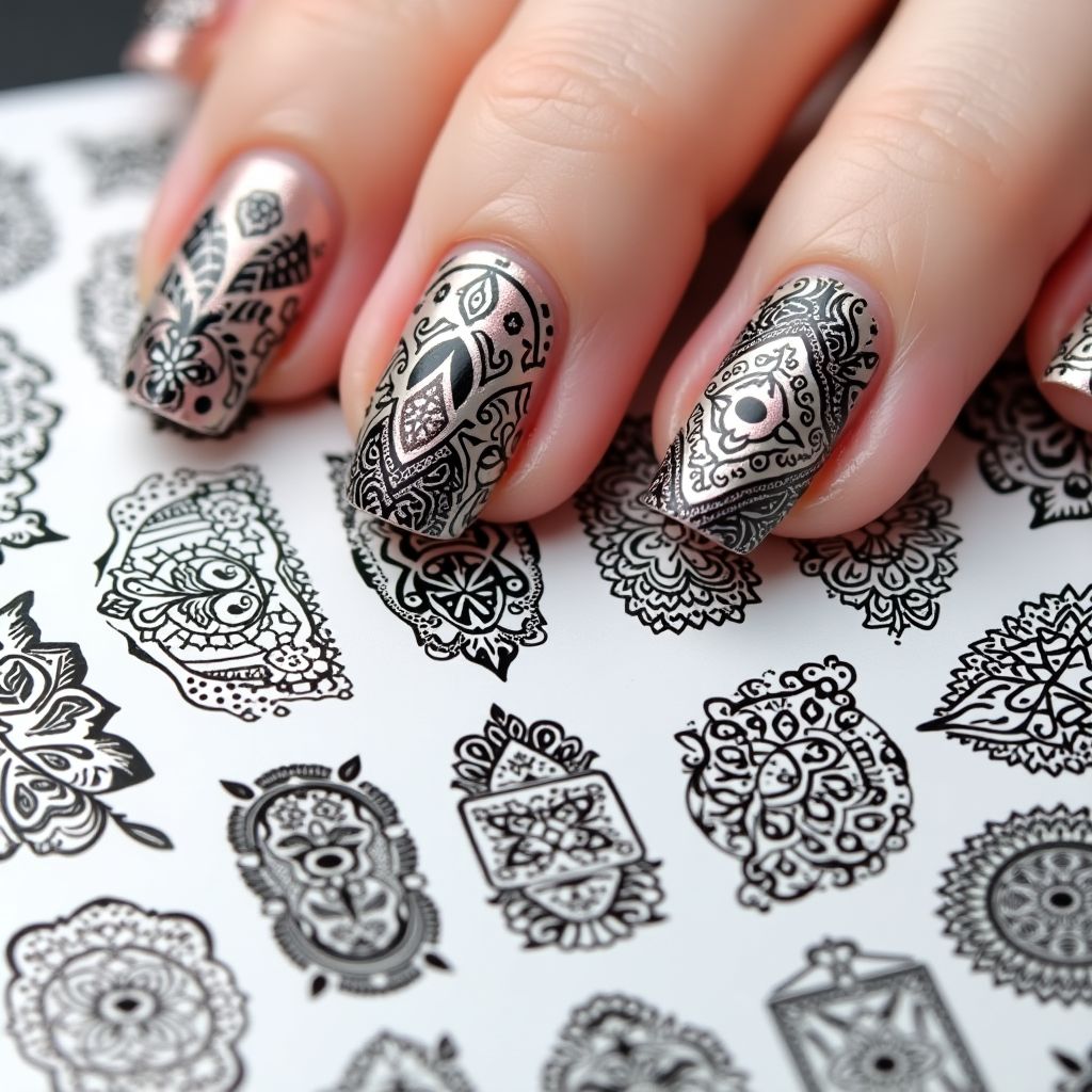 Round Stamping plates Nail Design