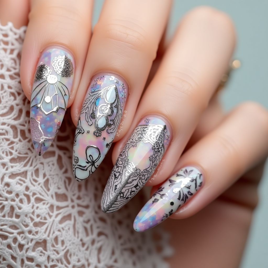 Stiletto Stamping plates Nail Design