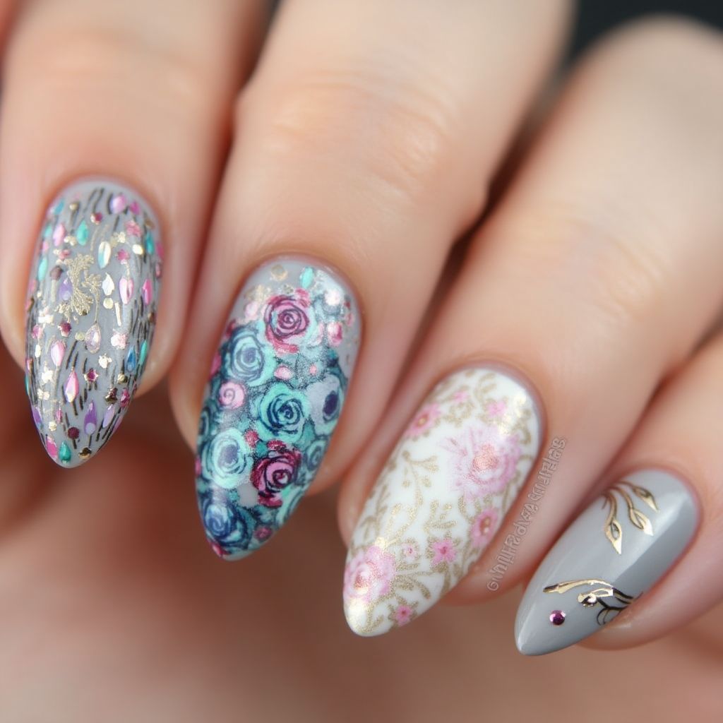 Almond Nail art brushes Nail Design