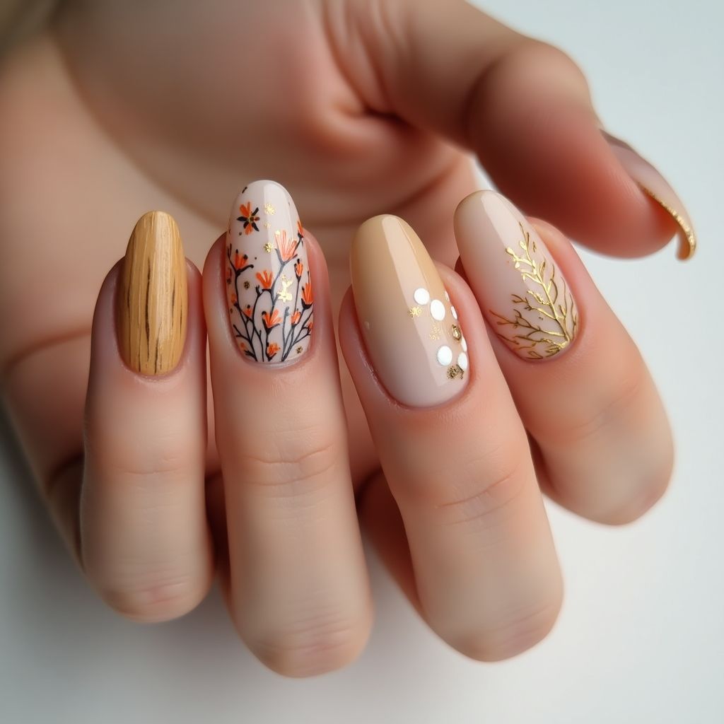 Round Orangewood Sticks Nail Design