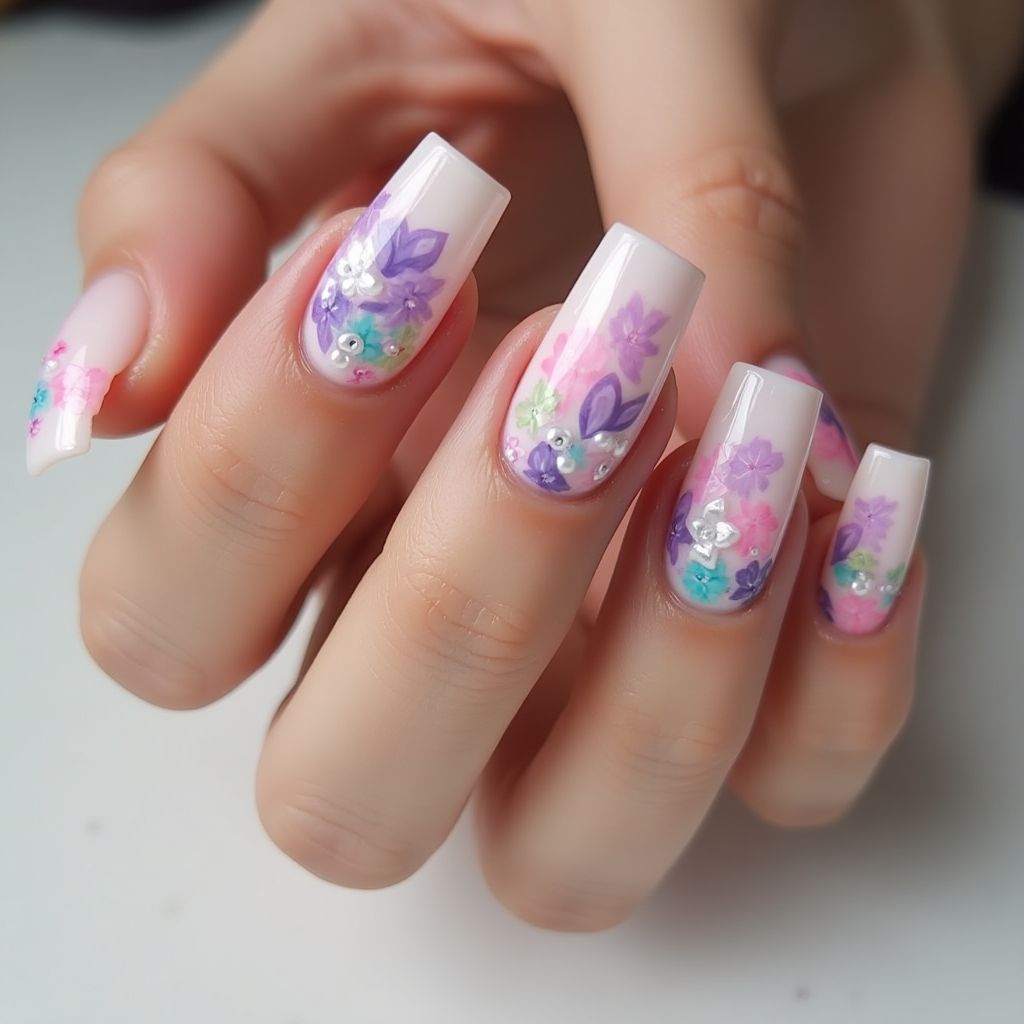 Builder Gel Square Nail Design