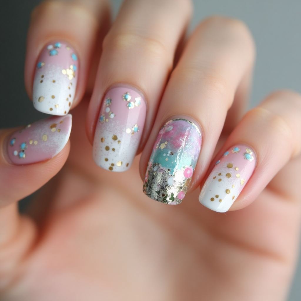 Round Gel Polish Nail Design
