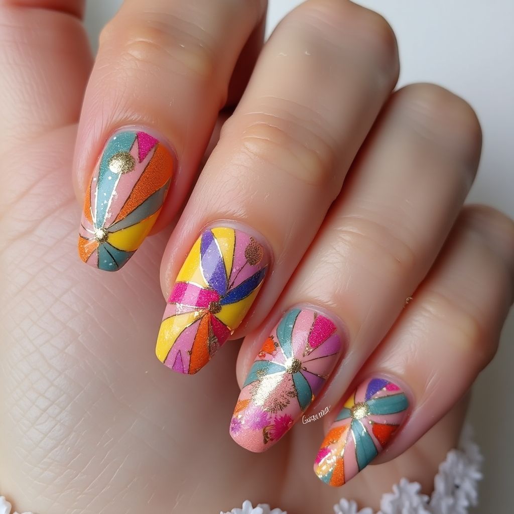 Square Wax Pencils Nail Design