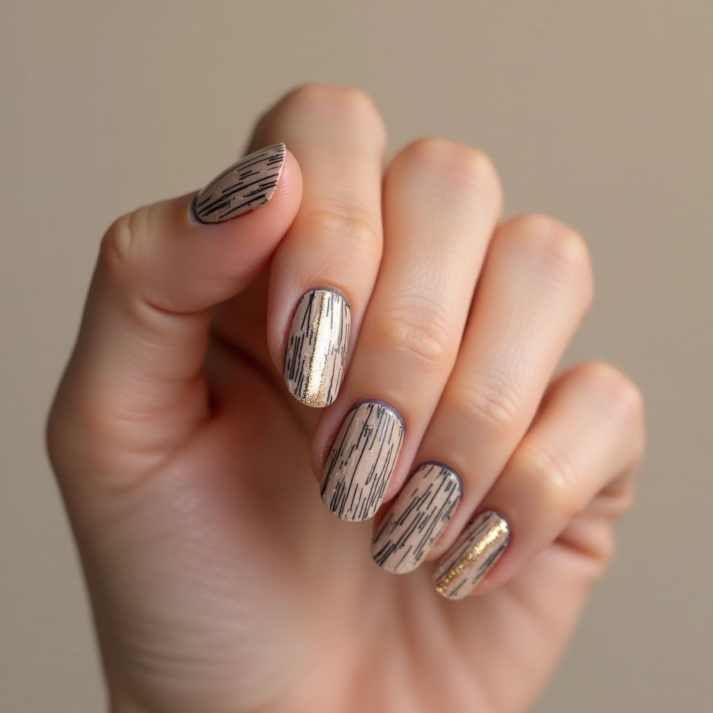 Round Toothpicks Nail Design