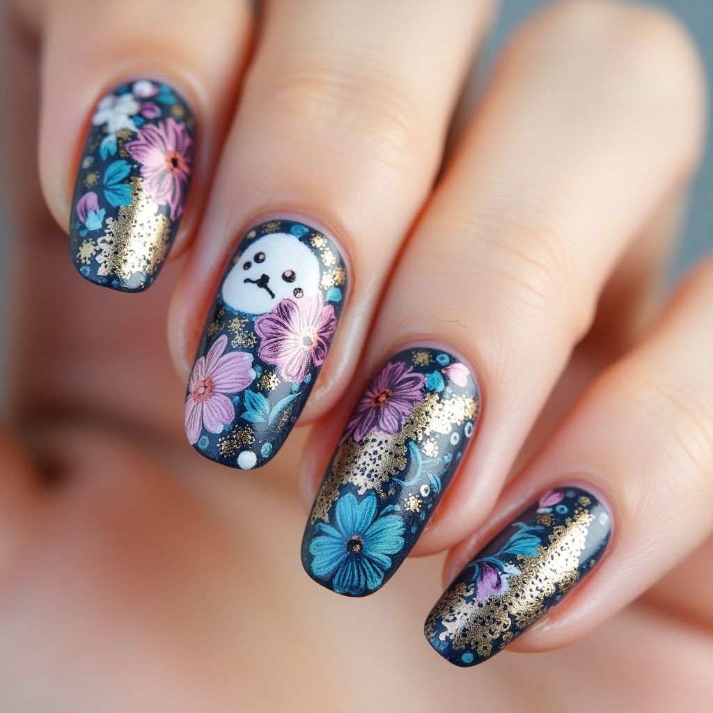 Round Nail Glue Nail Design