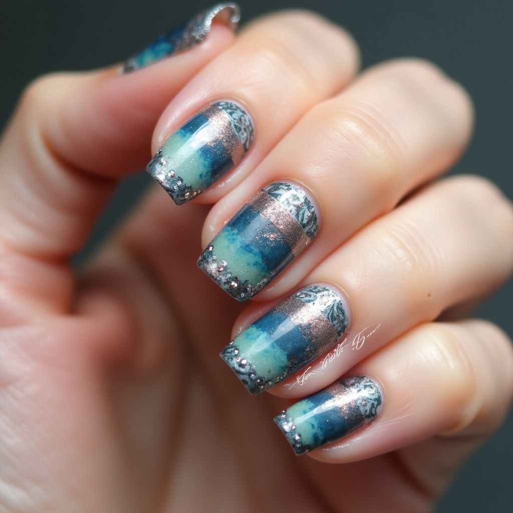 Coffin Skin Barriers Nail Design