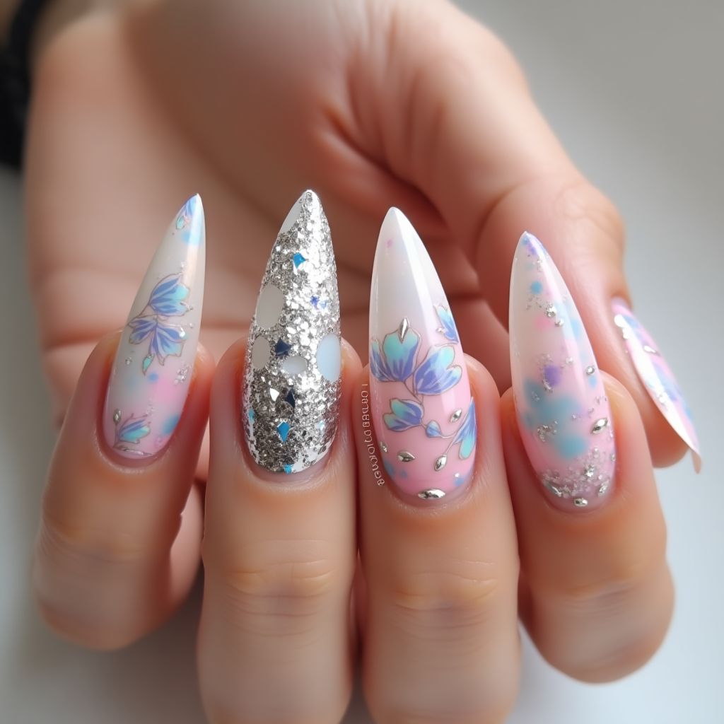 Stiletto Poly Gel Nail Design