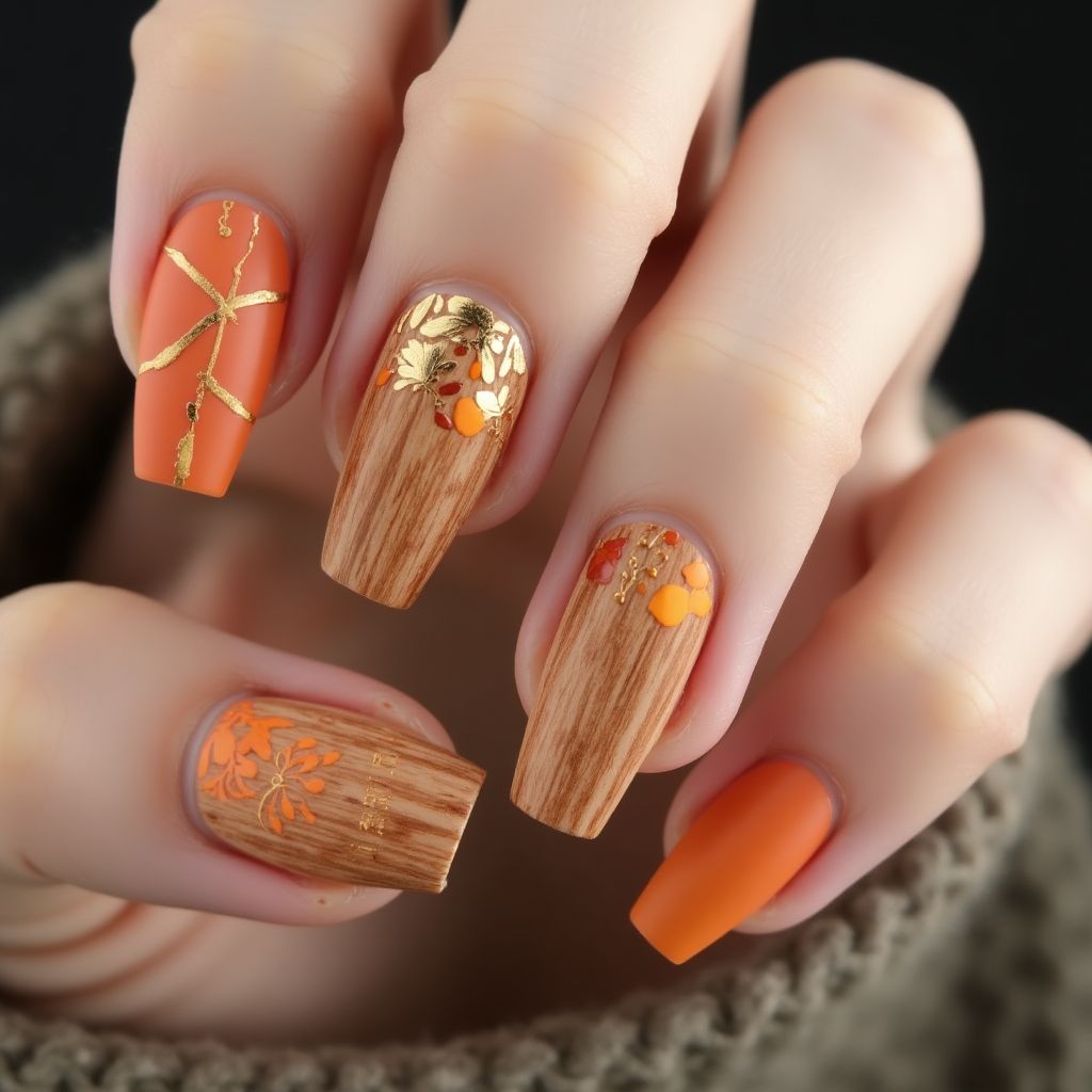 Coffin Orangewood Sticks Nail Design