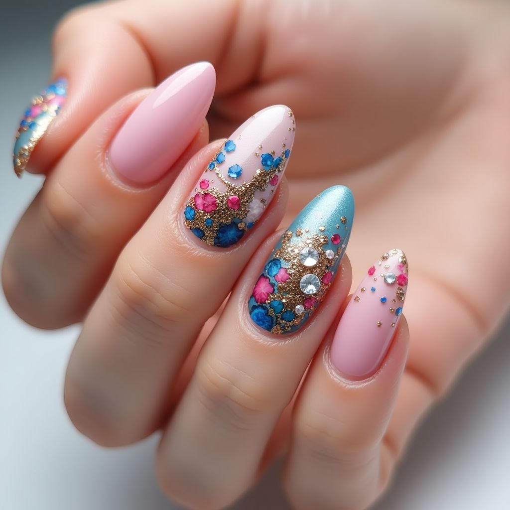 Acrylic Powder Almond Nail Design
