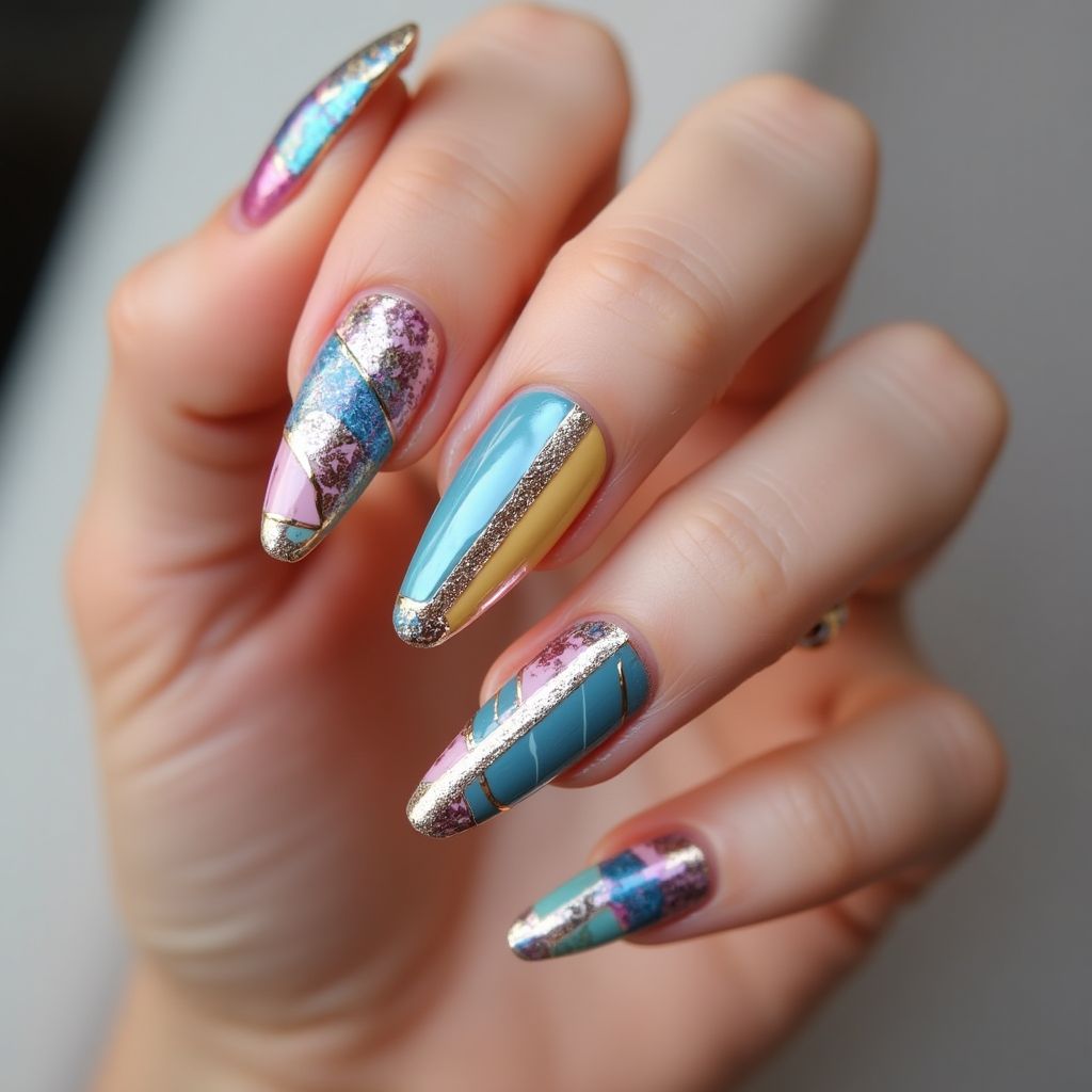 Stiletto Striping Tape Nail Design