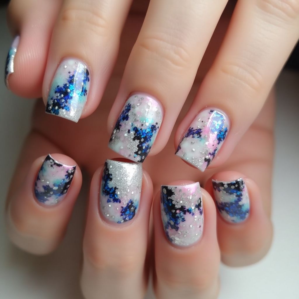 Acrylic Powder Square Nail Design