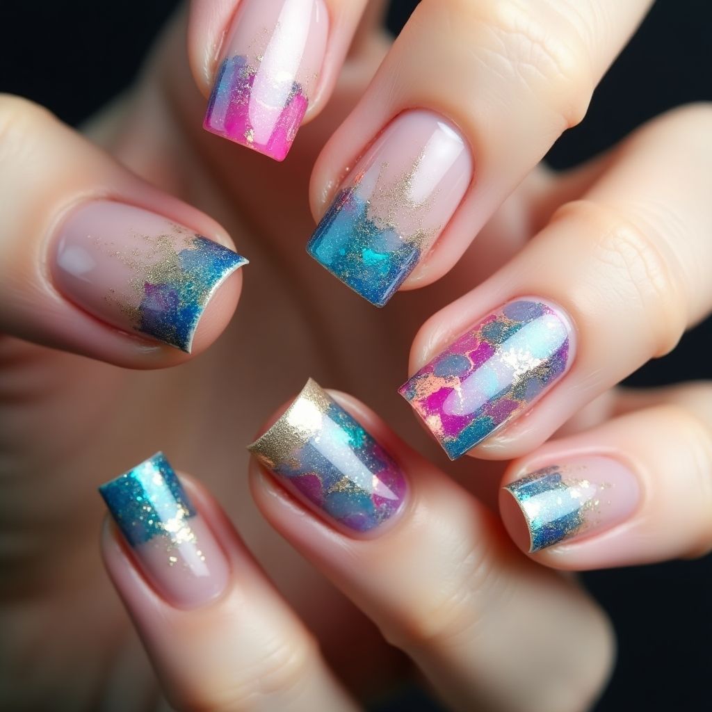 Square Builder Gel Nail Design