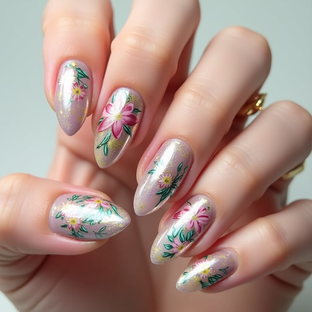 Almond Nail Stickers Nail Design