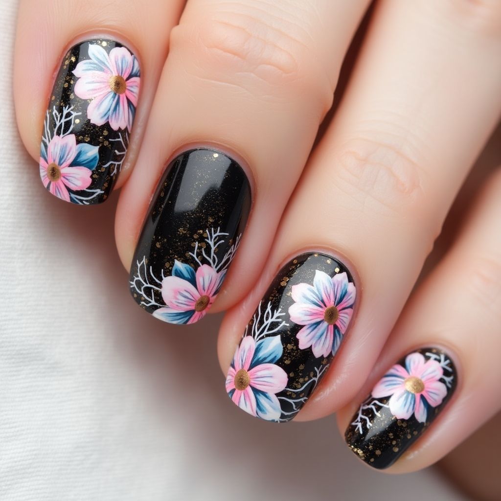 Round Nail Vinyls Nail Design