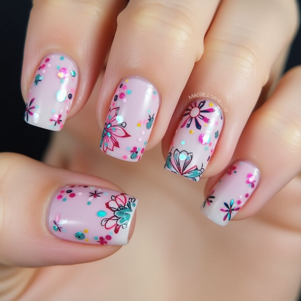 Square Nail Decals Nail Design
