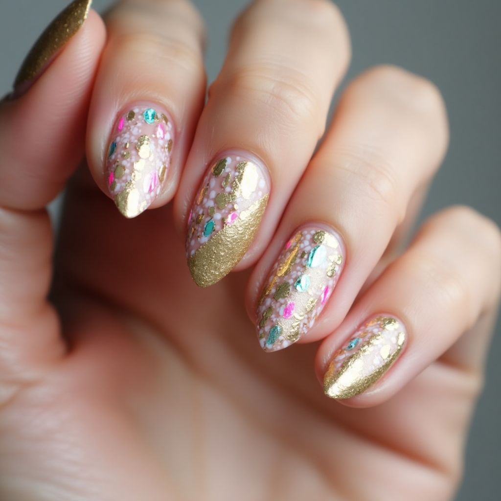 Almond Striping tape Nail Design