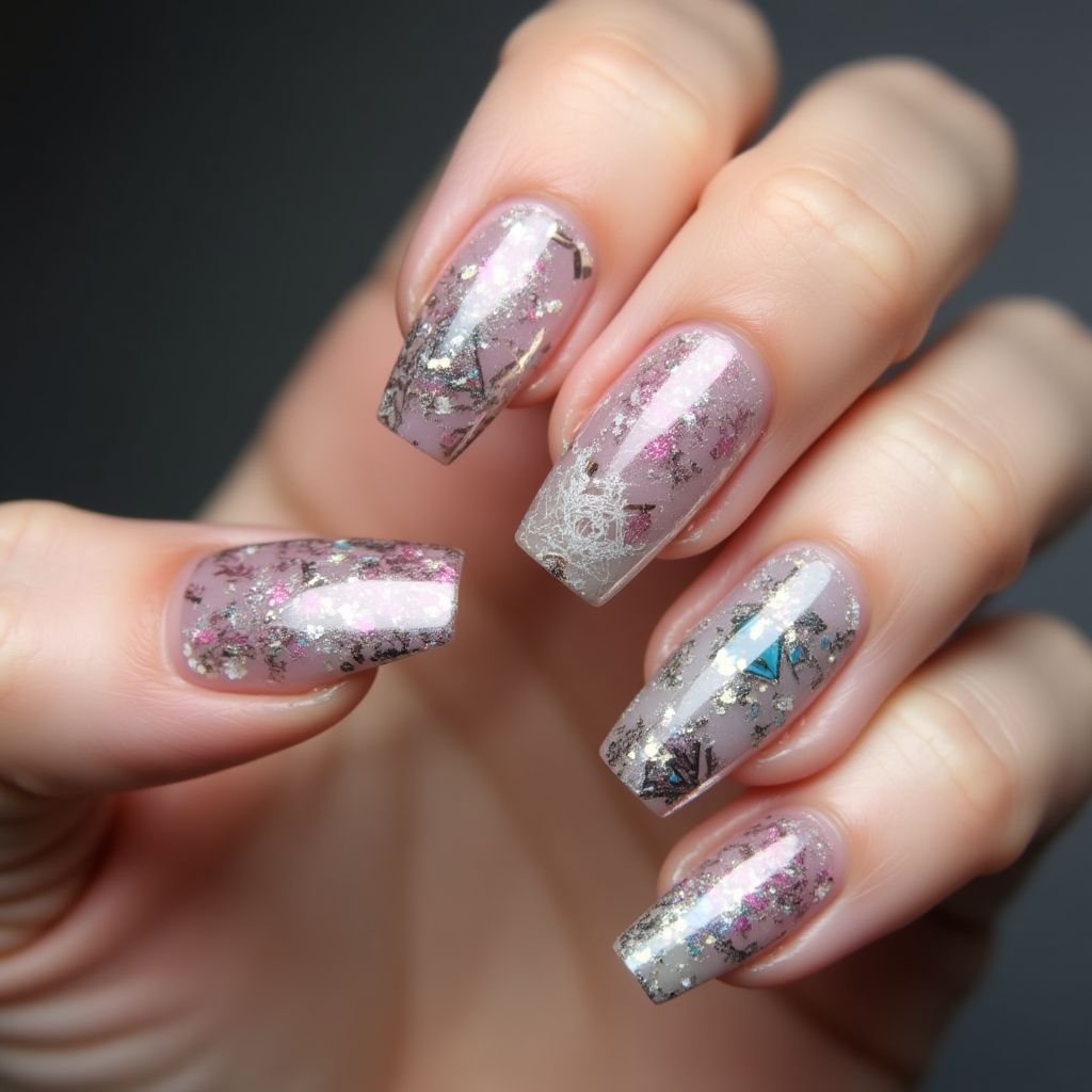 Coffin Skin Barriers Nail Design