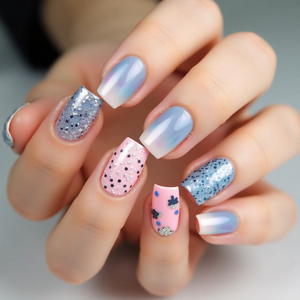 Square Nail Vinyls Nail Design