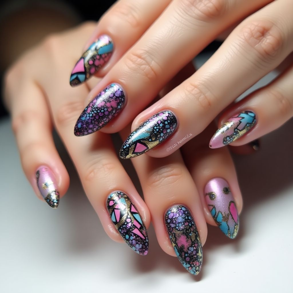 Stiletto Top Coat Nail Design