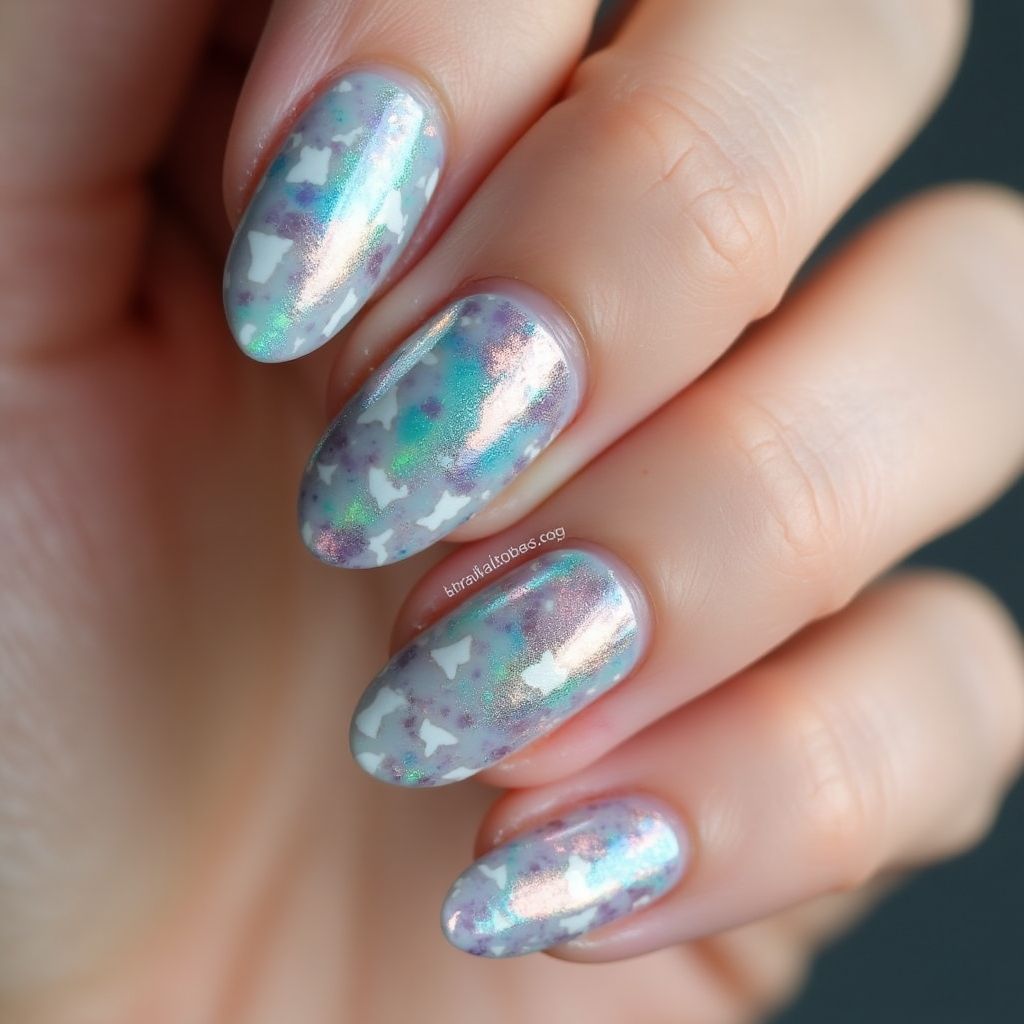 Color Changing Polish Round Nail Design