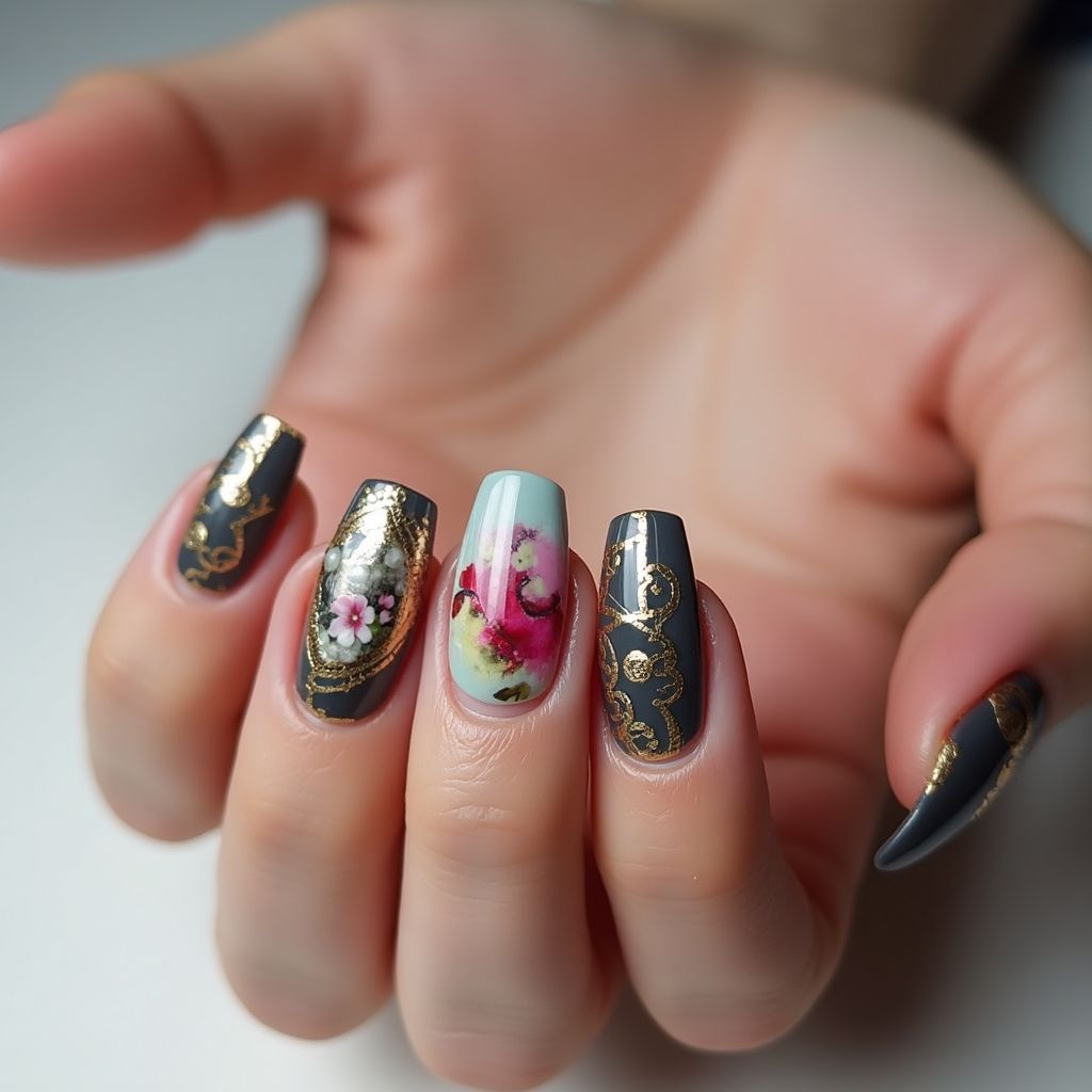 Nail Art Brushes Coffin Nail Design