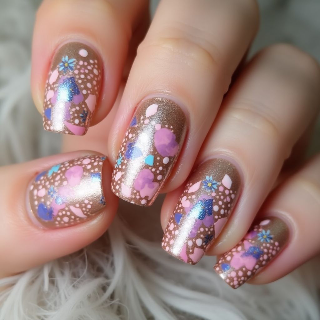 Top Coat Square Nail Design
