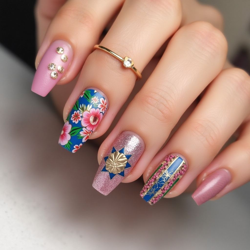 Square Nail Vinyls Nail Design
