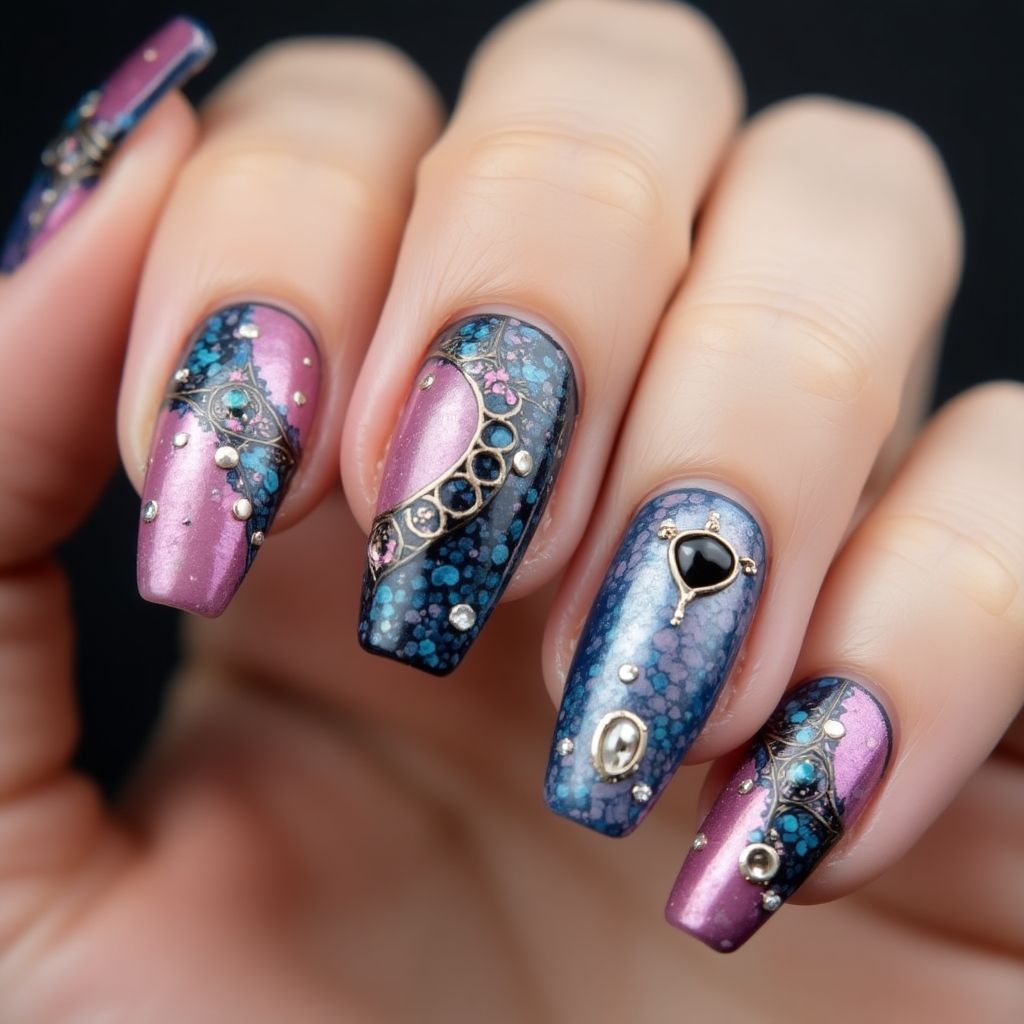 Nail Glue Coffin Nail Design