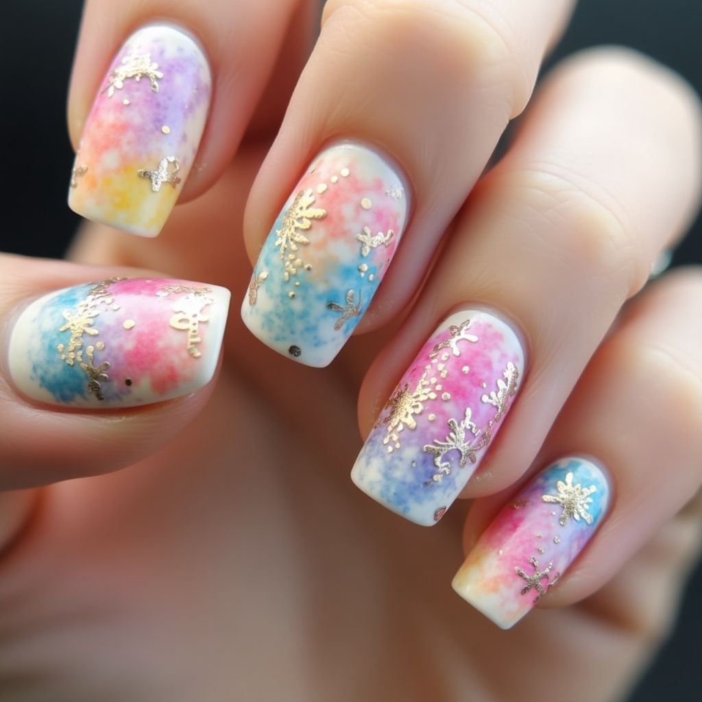 Acrylic Powder Round Nail Design