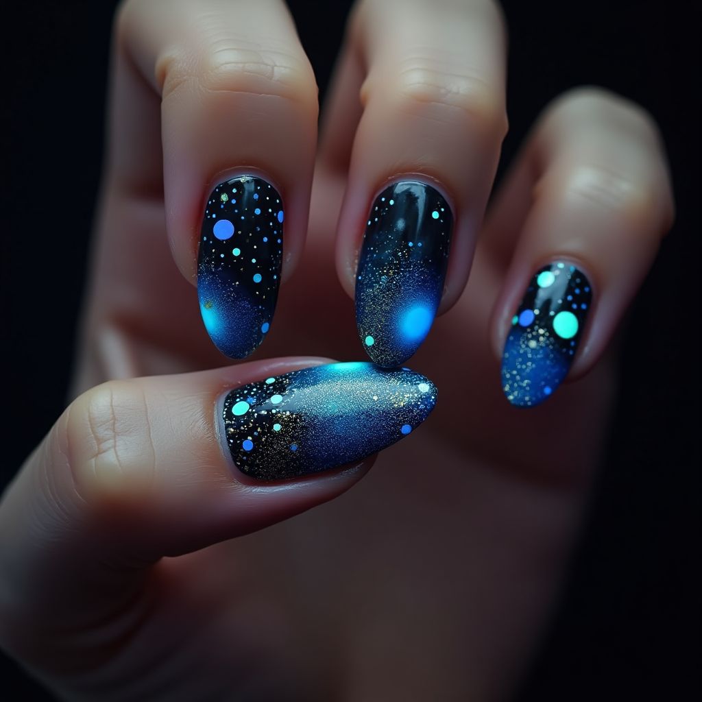 Stiletto Glow-in-the-dark polish Nail Design