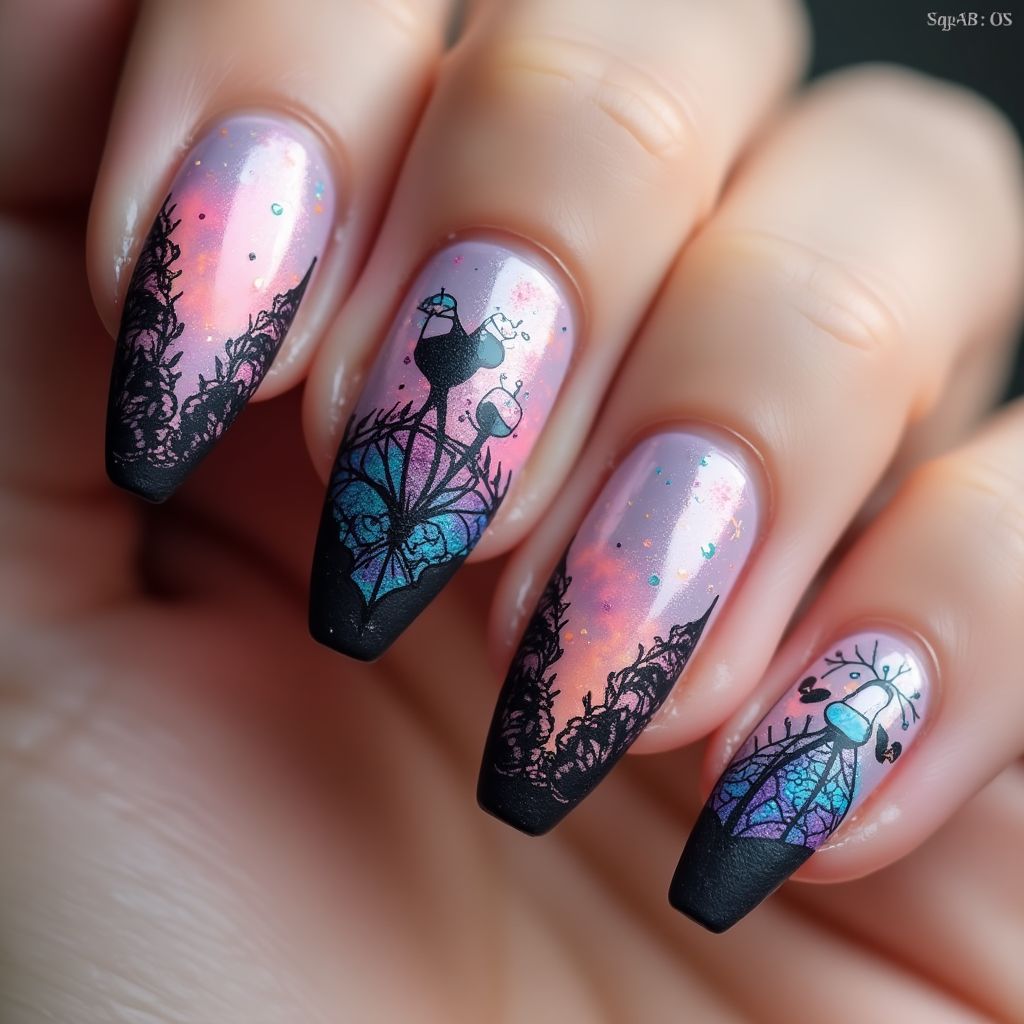 Coffin Wax Pencils Nail Design