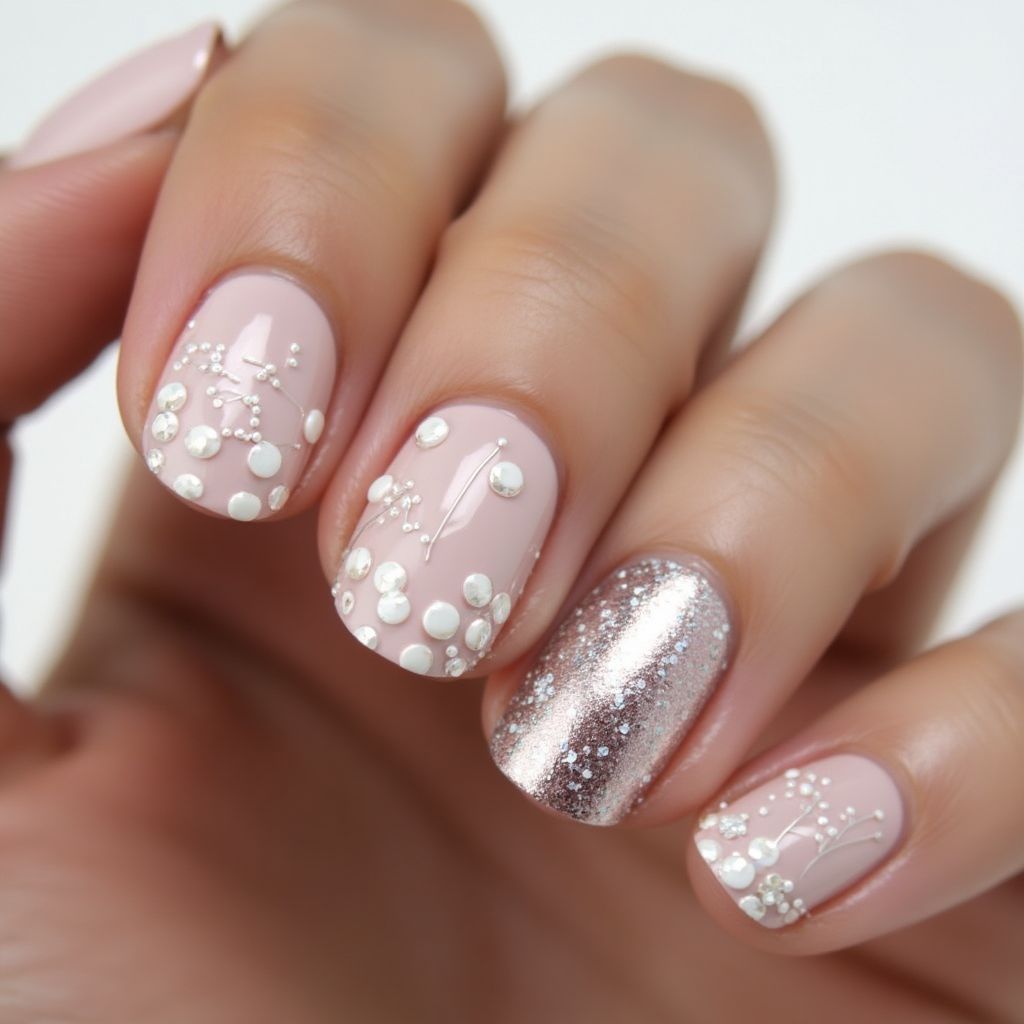 Caviar Beads Round Nail Design