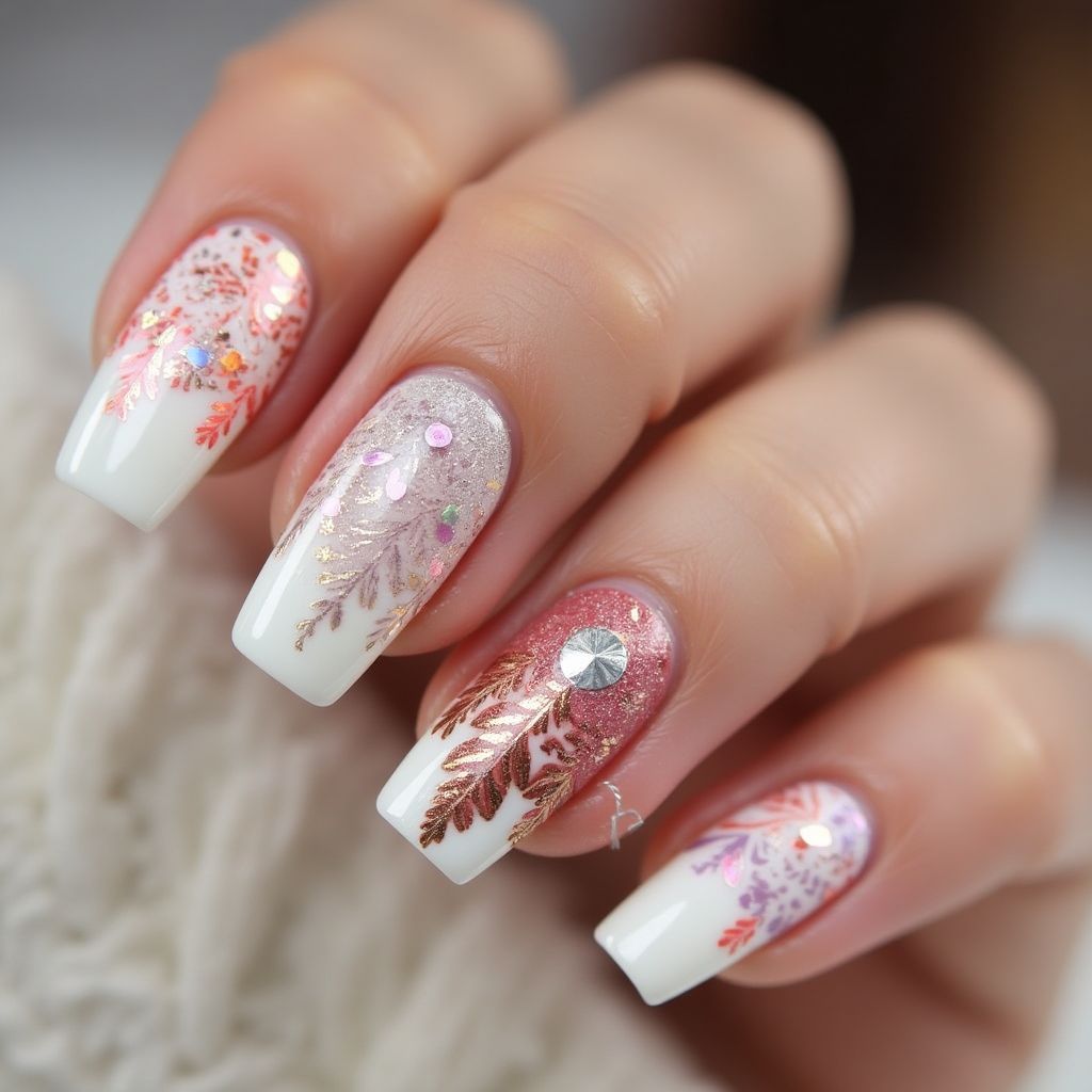 Acrylic Colors Square Nail Design